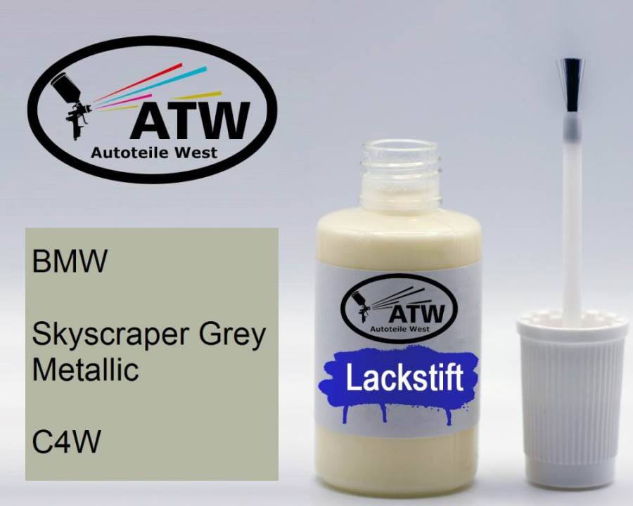 BMW, Skyscraper Grey Metallic, C4W: 20ml Lackstift, von ATW Autoteile West.